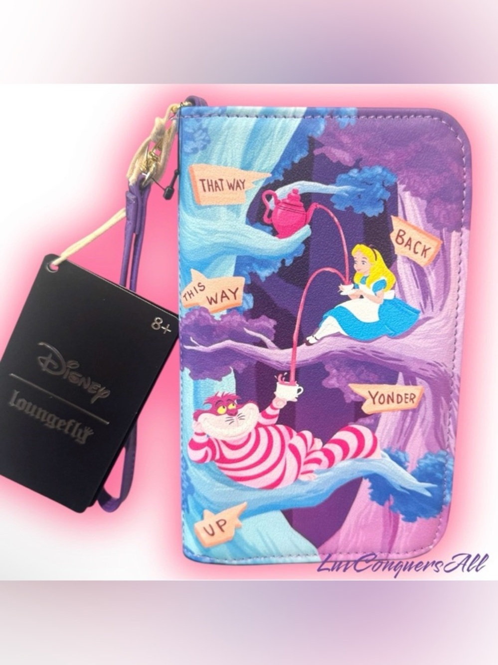 Loungefly Disney Alice In Wonderland Alice & Cheshire Cat Tech Wallet